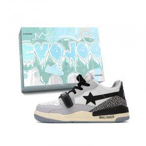 CVOJOO Скользоустойчивые низкие скейтерские кроссовки унисекс бело-королевского синего цвета, цвет White Royal Blue