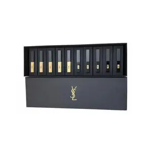 Матовый шиммер без макияжа набор из десяти помад Small Black Stripes Small Gold Bar Fine Tube SAINT LAURENT, YSL Collectible 10 Pack