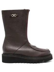 Сапоги с пряжкой Gancini Ferragamo, коричневый