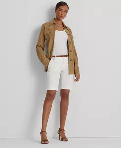 Шорты-бермуды из эластичной саржи Lauren Ralph Lauren, белый