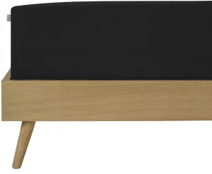 Простыня Schiesser "Elli, 97 % хлопка и 3 % эластана", для высоких матрасов и кроватей с пружинными матрасами, MADE IN GREEN от OEKO-TEX 180х200 см, 1 шт., черный