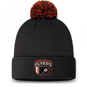 Мужская черная вязаная шапка Fanatics Philadelphia Flyers 2024 NHL Draft с манжетами и помпоном Fanatics Brands - White Label, цвет Fly Black