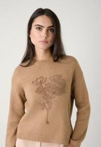 Джемпер More & More BLUMENAPPLIKATION, Warm Camel Melange/Beige