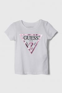 Детская хлопковая футболка Guess, белый