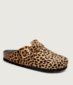 Кожаные сандалии-мюли FAE Scholl, бежевый