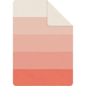 Плед Jacquard Decke Salerno в полоску, уютный плед Ibena, Orange/wollweiß