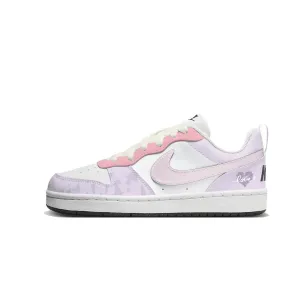 Nike Пурпурные скейтерские кроссовки Court Borough Starlight Prologue Abrasion resistant low top для детей, белые, унисекс