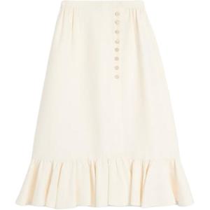 Кремовый миди-юбка с воланами по подолу от Valentino