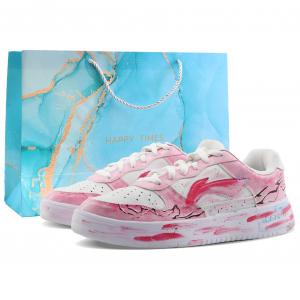 LINING Скейтерские кроссовки Unisex Pink Low top с устойчивостью к истиранию и увеличенной высотой