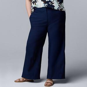 Широкие брюки из люксового твила plus size Simply Vera Vera Wang, Liberty Navy