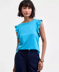 Женская футболка из джерси с рукавами-крылышками On 34th, синий