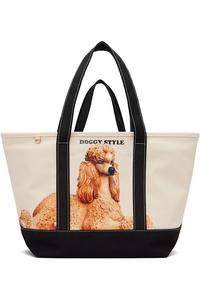 Stella Mccartney Бежево-Черная большая сумка-тоут Jeff Koons Edition (без косточек)