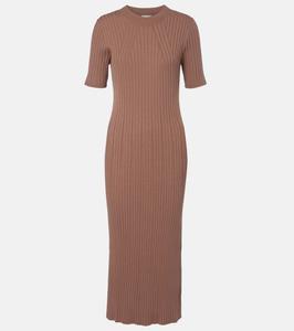 Платье миди Maeve 2.0 из ребристой ткани Varley, Deep Taupe