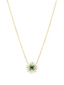 Колье Evil Eye из желтого золота с бриллиантами и изумрудами Suzanne Kalan, золотистый