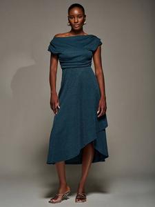 Платье миди с драпированным капюшоном Jolie Moi, Dark Teal