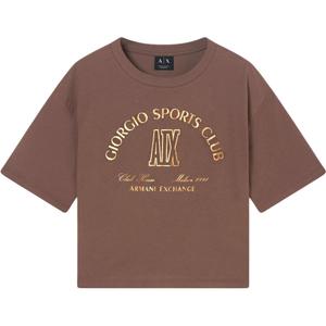 Футболка с рукавом дроп-шоулдер AE для женщин ARMANI EXCHANGE, коричневый