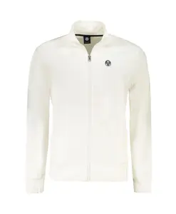 Белая хлопковая толстовка с карманами на молнии. North Sails, белый