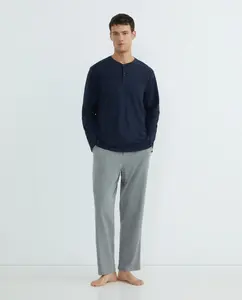 Длинная пижама для мужчин из трикотажа Dustin, темно-синий