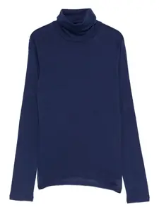 Топ с высоким воротником и длинными рукавами Majestic Filatures, синий