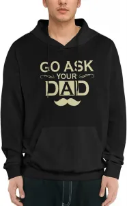 Толстовка мужская Go Ask Your Dad, черная, с начесом, капюшоном и карманом-кенгуру