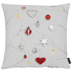 Декоративная подушка 3750 Apelt, Grau ,rot + bedruckt