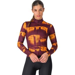Футболка Castelli Blur Thermal Castelli, Deep Bordeaux/Vivid Orange