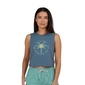 Футболка без рукавов Salty Crew Queen palm cropped, синий