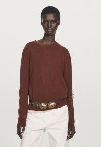 Джемпер Massimo Dutti CREW NECK CASHMERE WITH LONG SLEEVES, Bordeaux