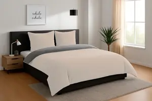 Комплект постельного белья Heimtexland Teddy Flannel с двумя вещами | Зимний пододеяльник | Мягкий и теплый | 2 наволочки 80x80 | Пододеяльник 200x200 | Идеальный подарок с эффектом кашемира, рождественский, тип 751, кремовый heimtexland