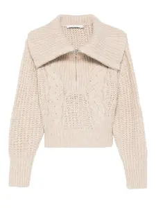 Пуловер с косичками и короткой молнией IRO, нейтральный