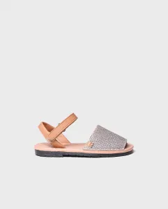 Детские сандалии меноркан из блестящей ткани с клейкой застежкой Toni Pons, золотой