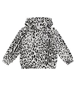 Худи из смесового хлопка с леопардовым принтом Dolce&Gabbana, серый