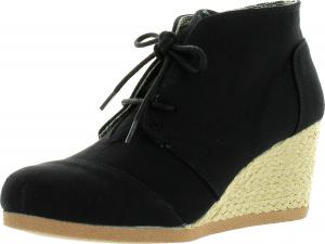 CITYCLASSIFIED Женские черные ботильоны Nature Breeze Willow-01 на танкетке с застежкой на шнуровку, из искусственной кожи