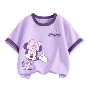 Детская футболка с круглым вырезом, тонкие Disney, welcome to k grape фиолетовый