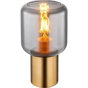 Настольная лампа NINJO E27 1 шт. Настольная лампа/медного цвета/стекло дымчатое/гостиная/спальня Globo Lighting, Messingfarben