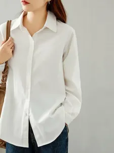 Простая рубашка со складками на спине. Женская рубашка Doux Belle, цвет White