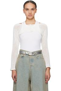эксклюзивный белый болеро-кардиган Ssense Open Yy, цвет ivory