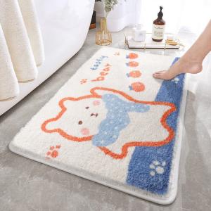 Budis Ковер 60х90 см из искусственной шерсти с мишкой для ванной комнаты, спальни, входной зоны