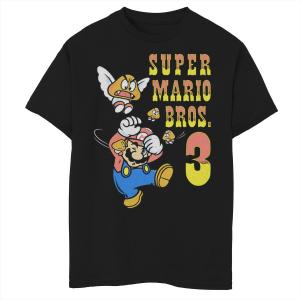 Футболка Nintendo Super Mario 3 Flying Goombas для мальчиков 8–20 лет Licensed Character, черный
