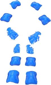 KESYOO 6 шт. Спортивная защитная экипировка: легкие наколенники и налокотники для амортизации ударов, для езды на велосипеде, коньках и самокате, синий цвет., Blue