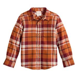 Детская фланелевая рубашка на пуговицах для мальчика Jumping Beans, Orange Red Plaid
