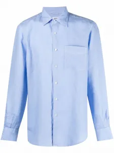 Рубашка с длинными рукавами и заостренным воротником Aspesi, синий