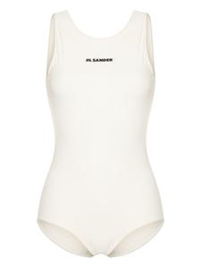 Jil Sander купальник с логотипом, нейтральный цвет