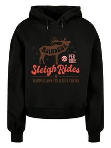 Пуловер F4NT4STIC Oversized Hoody Reindeer Sleigh Rides Warm Cozy Winter, черный