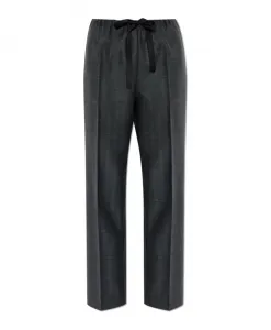 Брюки с узором «елочка» Forte Forte, серый