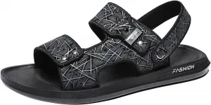 Мужские сандалии CsgrFagr, плоская подошва, двойного назначения, шлепанцы, сандалии для пляжа, модные сандалии и шлепанцы, сандалии на толстой подошве для мужчин (серый, 9.5) No Brand