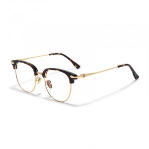 Sagawa Пластиковая металлическая оправа для очков унисекс, Tortoiseshell Gold