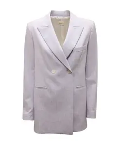 Двубортный шерстяной пиджак оверсайз Vicolo, фиолетовый