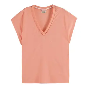 Футболка Scotch & Soda U9A00648T short sleeve v neck, оранжевый