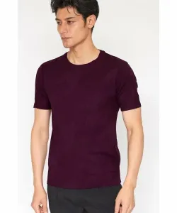 Топ с коротким рукавом и крупным узором «гусиная лапка» Tornado Mart, цвет Purple